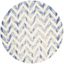 Ivory and Blue Round Hand-Tufted Wool Area Rug