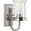 Winslett Brushed Nickel Wall Light with Seeded Glass Shade