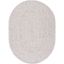 Handwoven Gray Oval Wool 8' x 10' Braided Area Rug