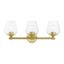 Satin Brass and Clear Glass 3-Light Vanity Sconce