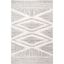 Light Gray Rectangular Striped Synthetic Area Rug