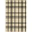 Handmade Cream & Black Plaid 5' x 7' Synthetic Area Rug