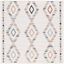 Ivory and Multicolor Square Wool and Synthetic Area Rug