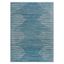 Blue 5' x 7' Geometric Stripe Synthetic Area Rug