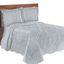 Gray Twin Damask Textured Oversized Bedspread