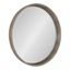 Gray 30" Round Wood Frame Wall Mirror