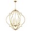 Elegant Gold Leaf Traditional 6-Light Indoor/Outdoor Pendant