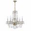 Mini Elegance Polished Brass 6-Light Chandelier with Clear Crystal Accents