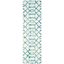 Ivory and Turquoise Hand-Tufted Wool Runner Rug