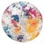 Modern Abstract Multicolor Round Synthetic Area Rug