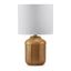 Ochre Ceramic Table Lamp with White Drum Shade