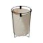 Natural Canvas and Black Metal Frame Laundry Hamper