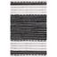 Black and White Striped Wool Cotton 4' x 6' Area Rug