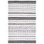 Boho Chic Black and Ivory Striped Kilim 5' x 8' Wool Area Rug