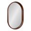 Walnut Brown Capsule Wall Mirror with Poplar Wood Frame, 24x36