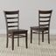 Ergonomic Dark Walnut Solid Wood Slat Back Dining Chairs (Set of 2)