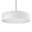 Dalton Textured Linen Drum LED Pendant in White and Nickel