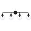 Hanson 4-Light Black and Clear Glass Bath Sconce