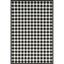 Black and White Checkered Synthetic Indoor Outdoor Rug, 4' x 6'