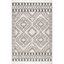 Off-White Geometric Shag Synthetic 6'7" x 9' Area Rug