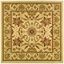 Elegant Ivory 6' Square Synthetic Easy-Care Area Rug