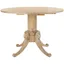 Round Beige Reclaimed Wood Extendable Dining Table