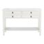 Elegant Carved White Wood and Metal Console Table with Storage