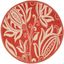 Radiant Red 7'10" Round Synthetic Indoor/Outdoor Rug