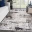 Gray Abstract Washable 8' x 10' Synthetic Area Rug