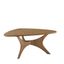 Light Brown Triangular Wood Coffee Table with Cross Base