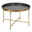 Elegant Celia Round Gray and Gold Iron Coffee Table