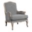 Classic French Slate Gray Distressed Wood Accent Chair