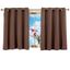 Chocolate Brown Short Blackout Grommet Window Curtain Panel