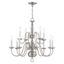 Elegant 12-Light Brushed Nickel Chandelier with Candelabra Base