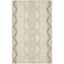 Anica Ivory and Gray Geometric Wool Area Rug 4' x 6'