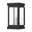 Modern Black Lantern Sconce with Clear Glass and Brass Finish