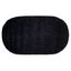 Luxurious Black Oval Chenille Braided Reversible Rug