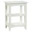 Cottage Charm Ivory Wood Rectangular End Table with Dual Shelves