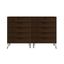 Rockefeller 10-Drawer Brown MDF Double Tall Dresser