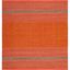 Coastal Charm Orange-Red Hand-Woven Cotton Square Rug