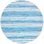 Hand-Woven Ivory & Blue Striped Cotton Round Rug, 4' Diameter