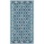 Navy and Aqua Geometric Indoor/Outdoor Area Rug