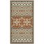 Green and Terracotta Floral Synthetic Washable Area Rug