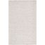 Light Grey Ivory Hand Tufted Wool Area Rug 5' x 8'