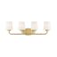 Capra Warm Brass 4-Light Bath Vanity with White Opal Shades