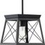 Briarwood Textured Black Mini-Pendant with Faux Wood Accent