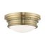 Antique Brass 3-Light Flush Mount with Satin White Glass