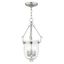 Elegant Brushed Nickel 3-Light Indoor/Outdoor Glass Jar Chandelier