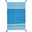 Coastal Charm Blue Cotton 4' x 6' Handwoven Ikat Area Rug