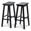 Black Wood Adjustable Backless Saddle-Seat Counter Stools, Set of 2